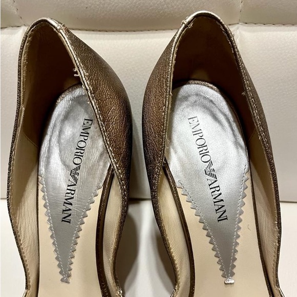 EMPORIO ARMANI LOGO CANVAS HEELS ITALIAN FOR WOMENS - Picture 12 of 12